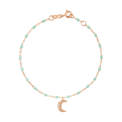 Gigi Clozeau - Petite Moon Classic Gigi Jade diamond bracelet, Rose Gold, 6.7