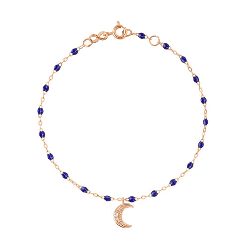 Gigi Clozeau - Petite Moon Classic Gigi Lapis diamond bracelet, Rose Gold, 6.7