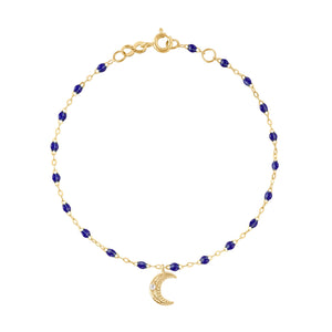Gigi Clozeau - Petite Moon Classic Gigi Lapis diamond bracelet, Yellow Gold, 6.7"