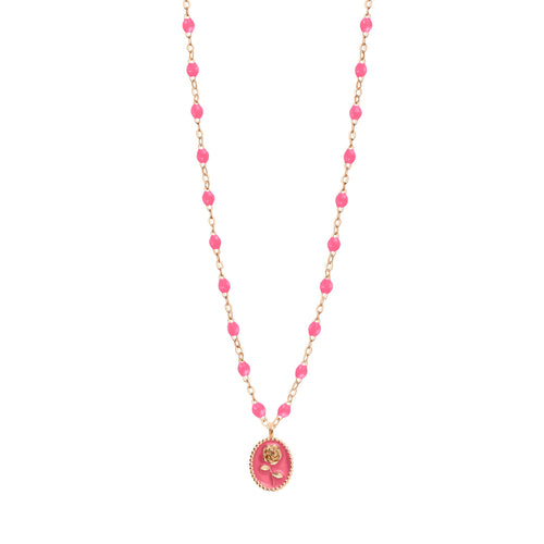 Gigi Clozeau - Pink Rose Necklace, Rose Gold, 16.5