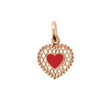Gigi Clozeau - Poppy Lace Heart Pendant, Rose Gold