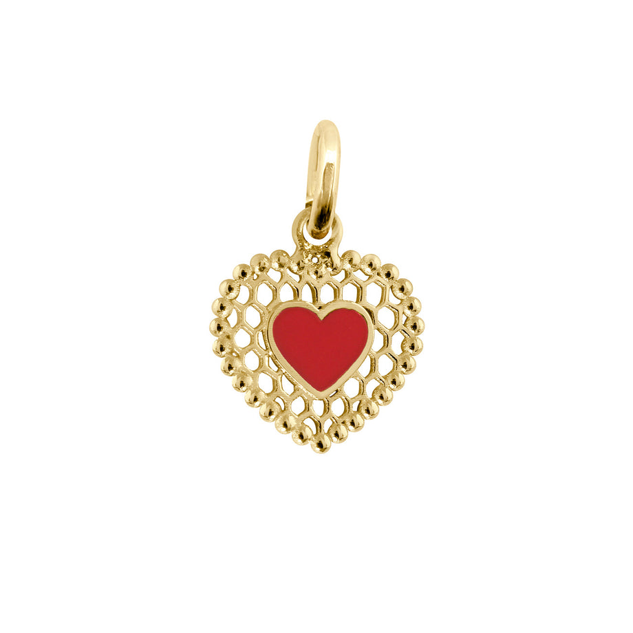 Gigi Clozeau - Poppy Lace Heart Pendant, Yellow Gold