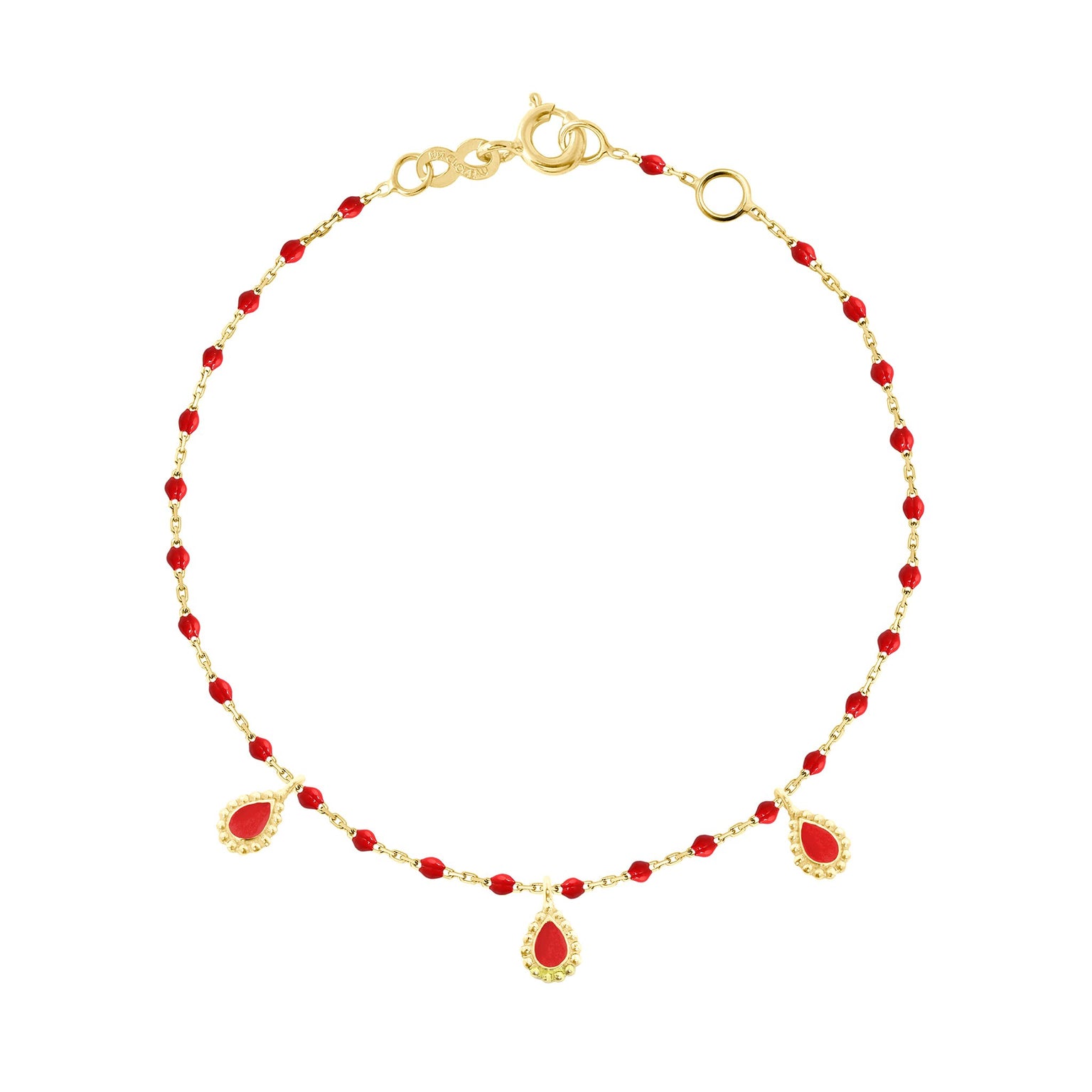 Gigi Clozeau - Poppy Mini 3 Lucky Cashmere Bracelet, Yellow Gold, 6.7"