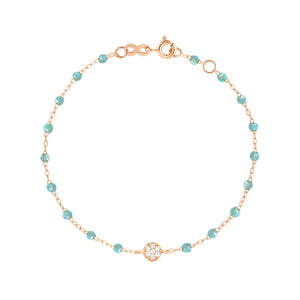 Gigi Clozeau - Puce Classic Gigi Aqua diamond bracelet, Rose Gold, 6.7"