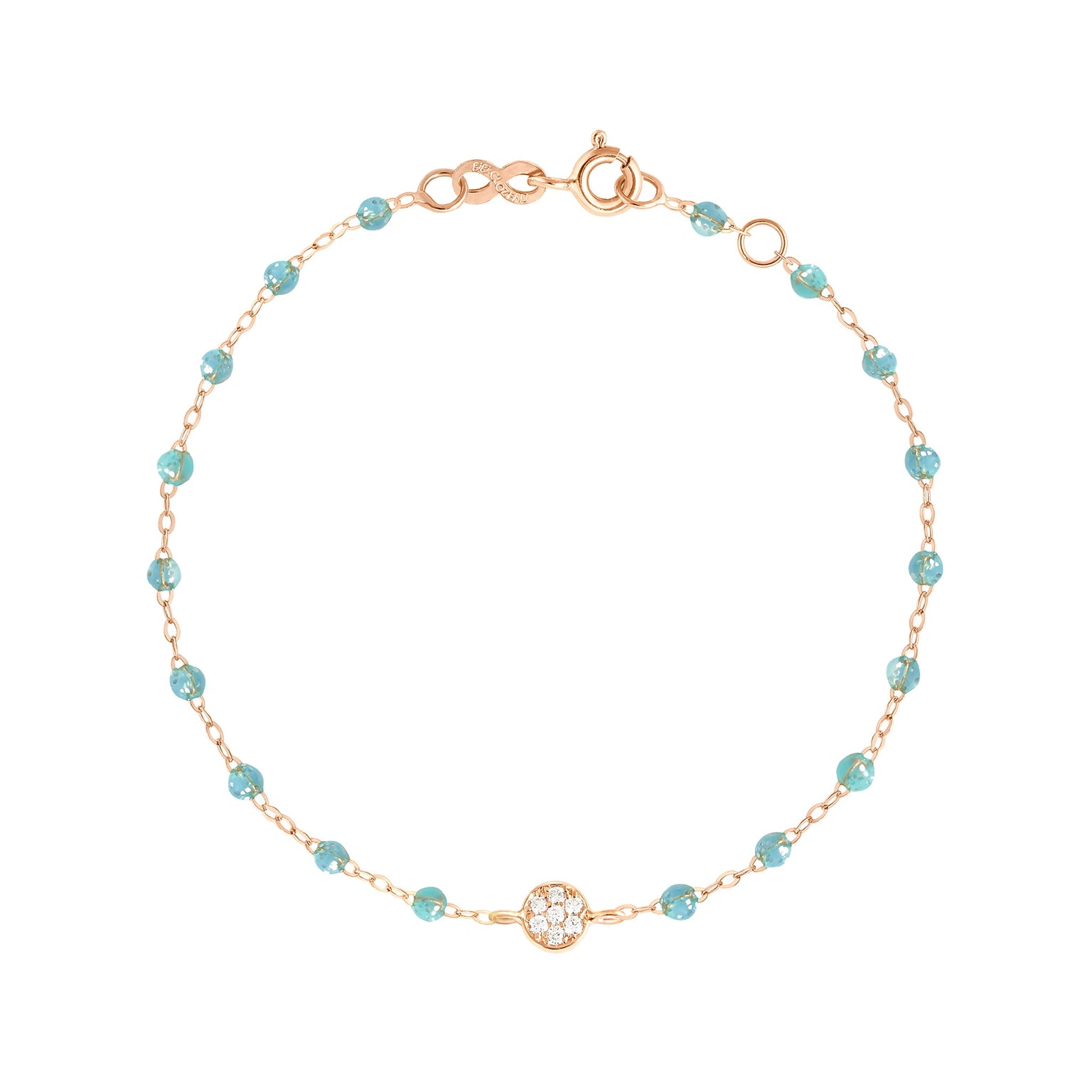 Gigi Clozeau - Puce Classic Gigi Aqua diamond bracelet, Rose Gold, 6.7"