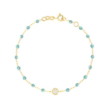 Gigi Clozeau - Puce Classic Gigi Aqua diamond bracelet, Yellow Gold, 6.7"