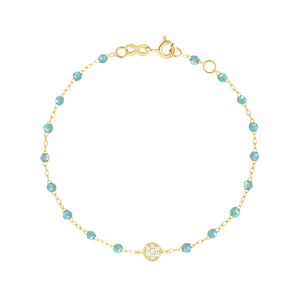 Gigi Clozeau - Puce Classic Gigi Aqua diamond bracelet, Yellow Gold, 6.7"
