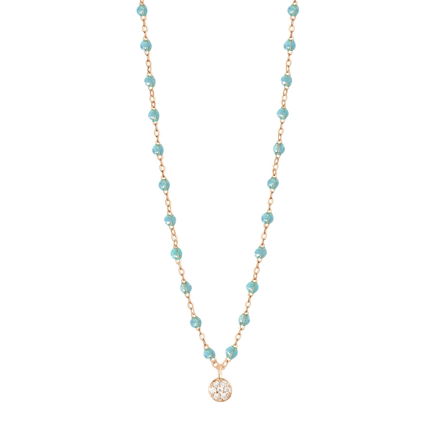 Gigi Clozeau - Puce Classic Gigi Aqua diamond necklace, Rose Gold, 16.5"