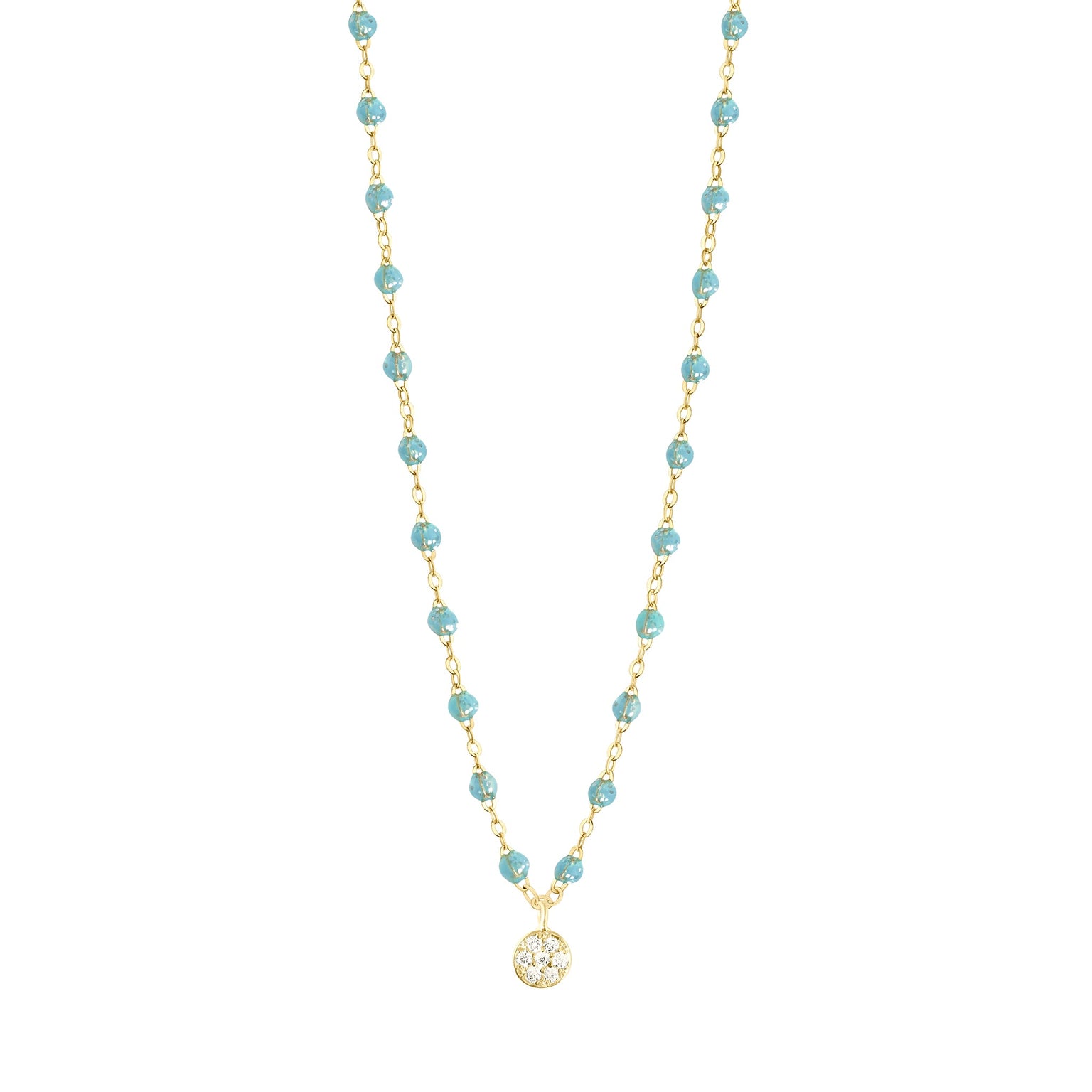 Gigi Clozeau - Puce Classic Gigi Aqua diamond necklace, Yellow Gold, 16.5"