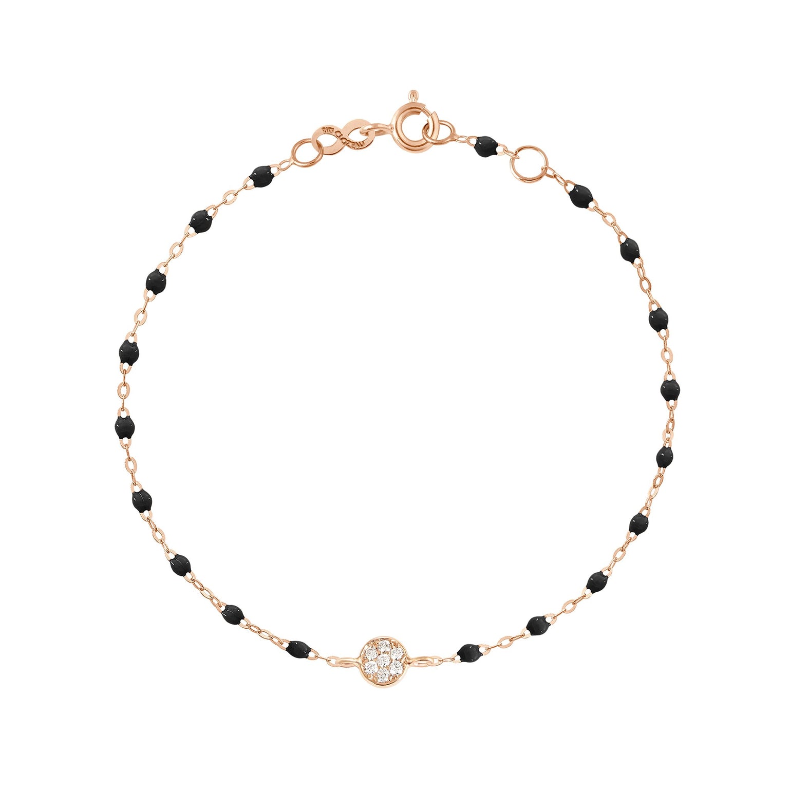 Gigi Clozeau - Puce Classic Gigi Black diamond bracelet, Rose Gold, 6.7"