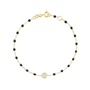 Gigi Clozeau - Puce Classic Gigi Black diamond bracelet, Yellow Gold, 6.7"