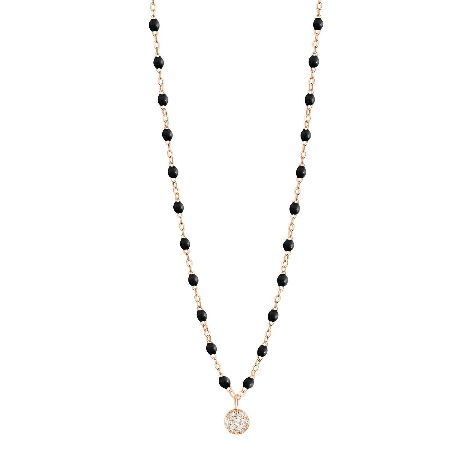 Gigi Clozeau - Puce Classic Gigi Black diamond necklace, Rose Gold, 16.5"