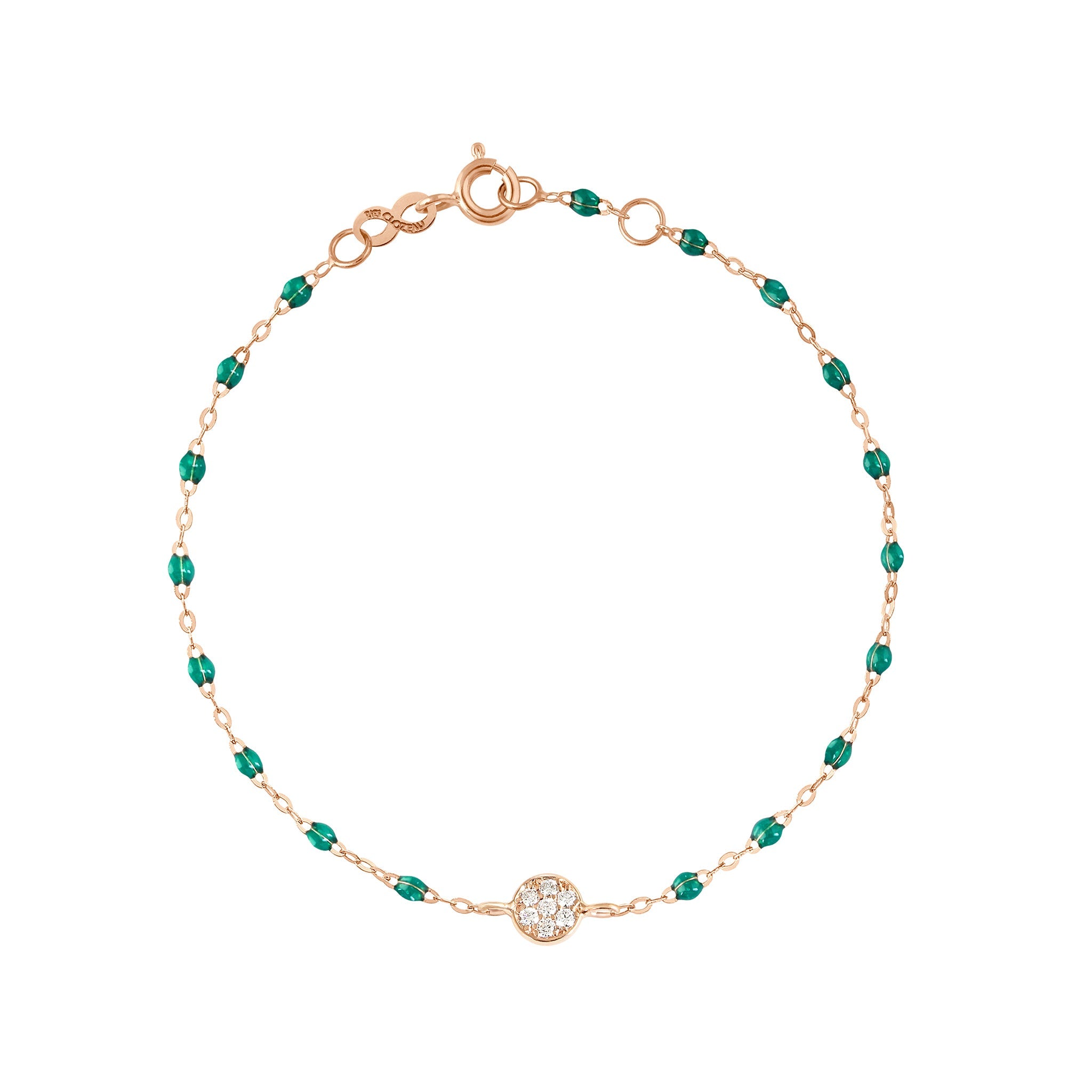 Gigi Clozeau - Puce Classic Gigi Emerald diamond bracelet, Rose Gold, 6.7"