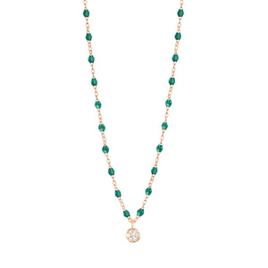Gigi Clozeau - Puce Classic Gigi Emerald diamond necklace, Rose Gold, 16.5"
