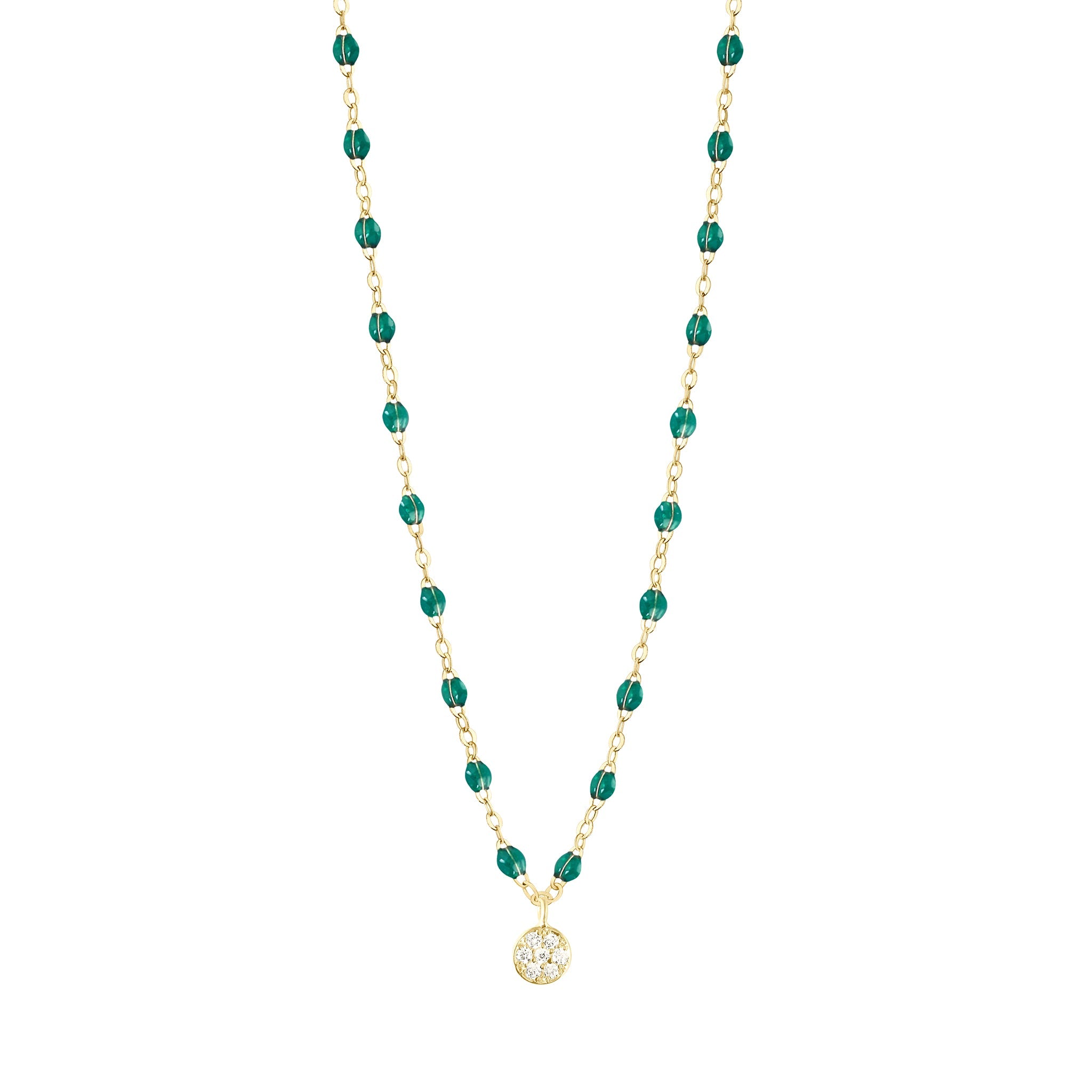 Gigi Clozeau - Puce Classic Gigi Emerald diamond necklace, Yellow Gold, 16.5"