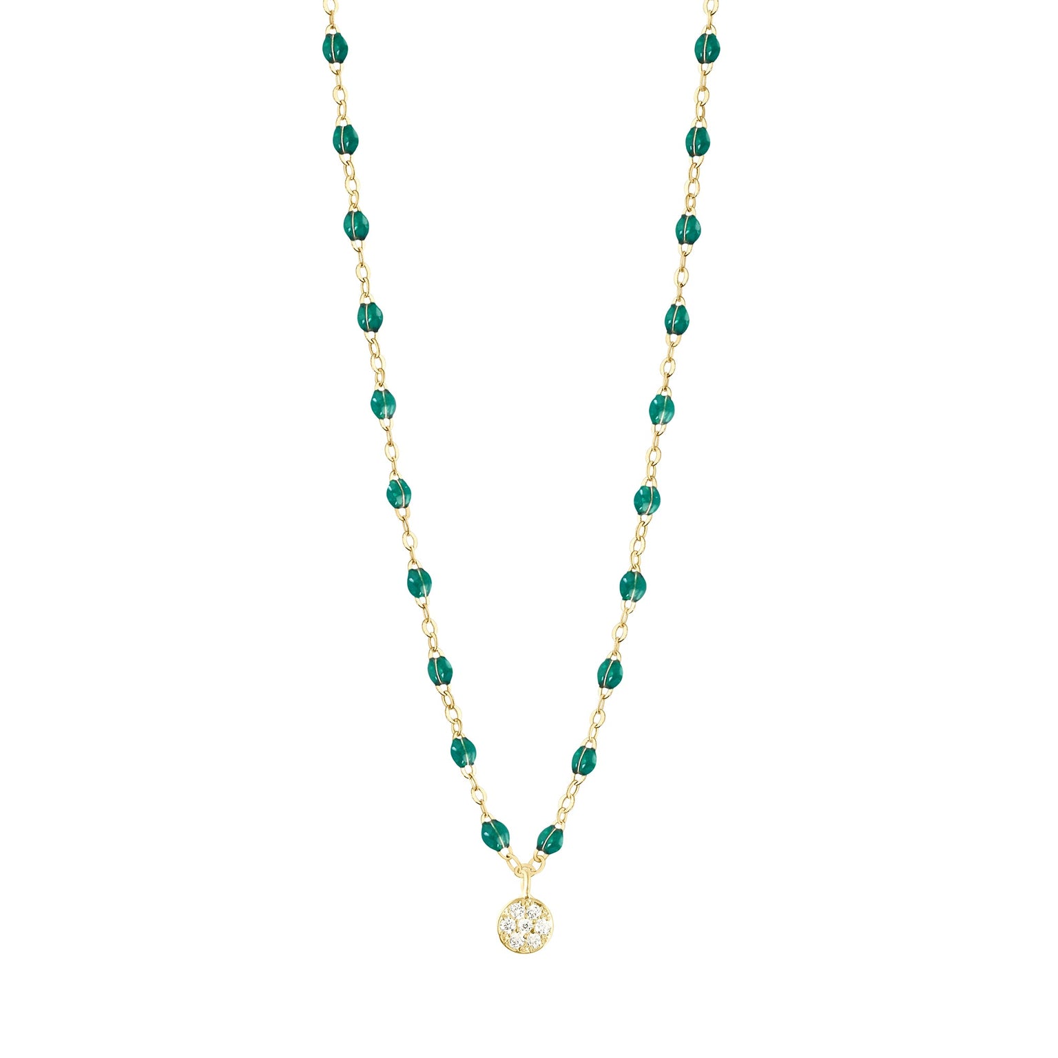 Gigi Clozeau - Puce Classic Gigi Emerald diamond necklace, Yellow Gold, 16.5"