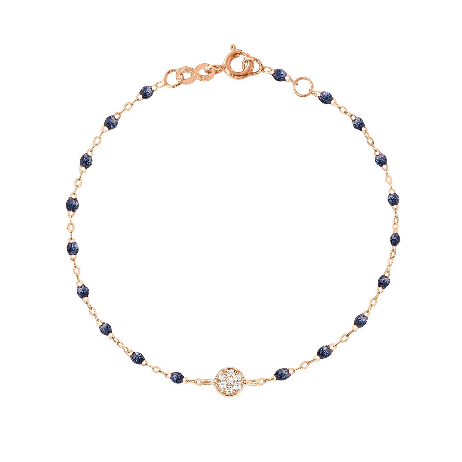 Gigi Clozeau - Puce Classic Gigi Midnight diamond bracelet, Rose Gold, 6.7"