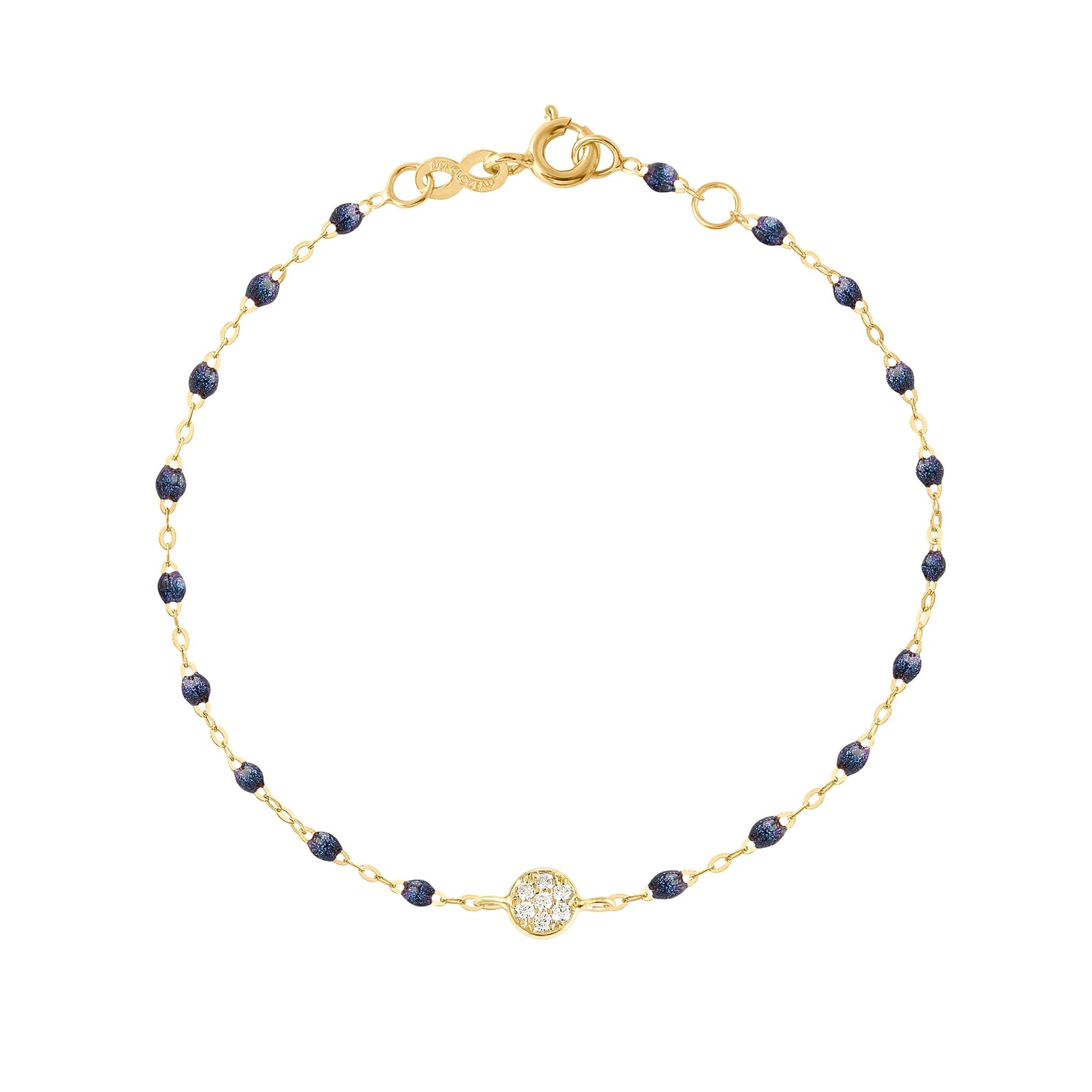 Gigi Clozeau - Puce Classic Gigi Midnight diamond bracelet, Yellow Gold, 6.7"