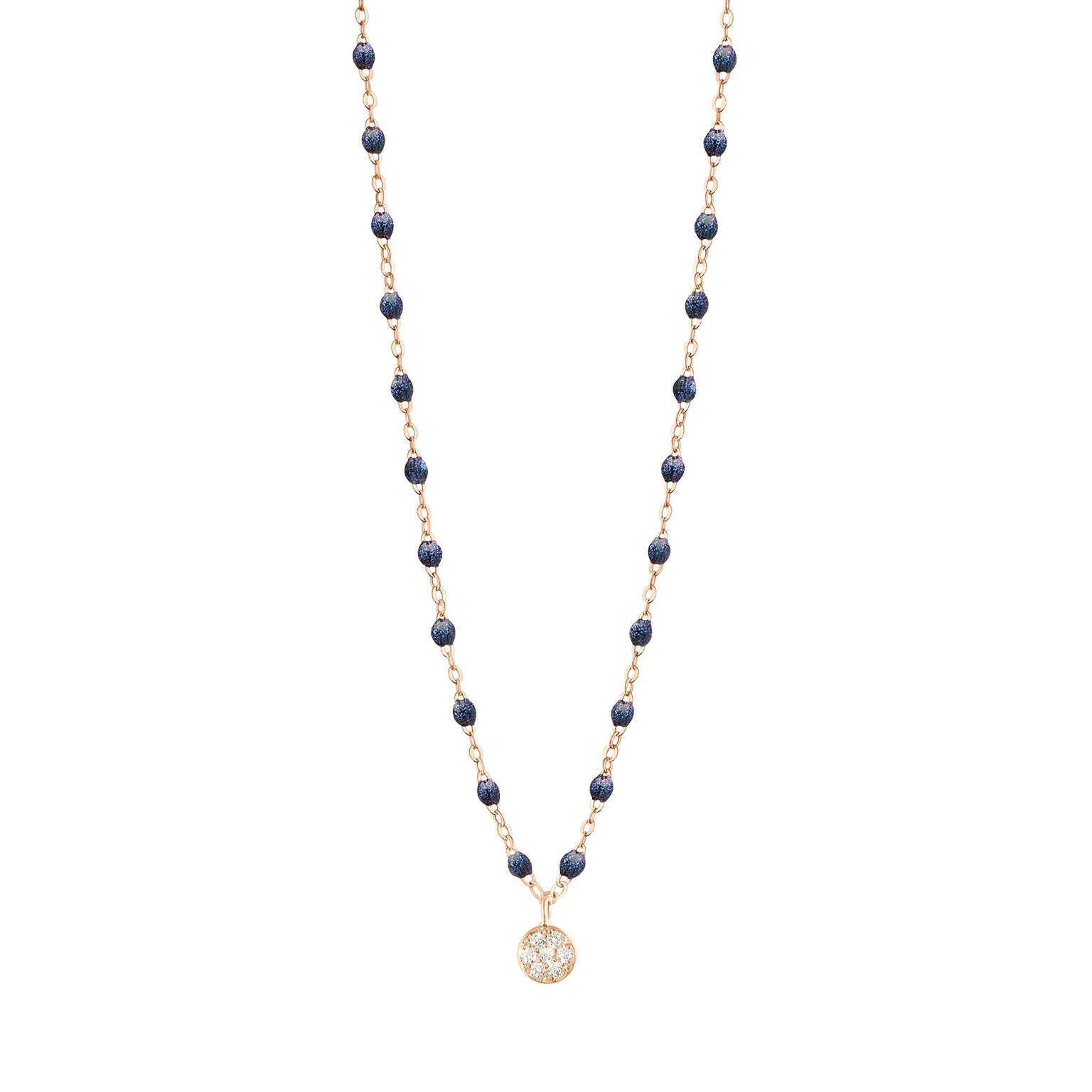 Gigi Clozeau - Puce Classic Gigi Midnight diamond necklace, Rose Gold, 16.5"