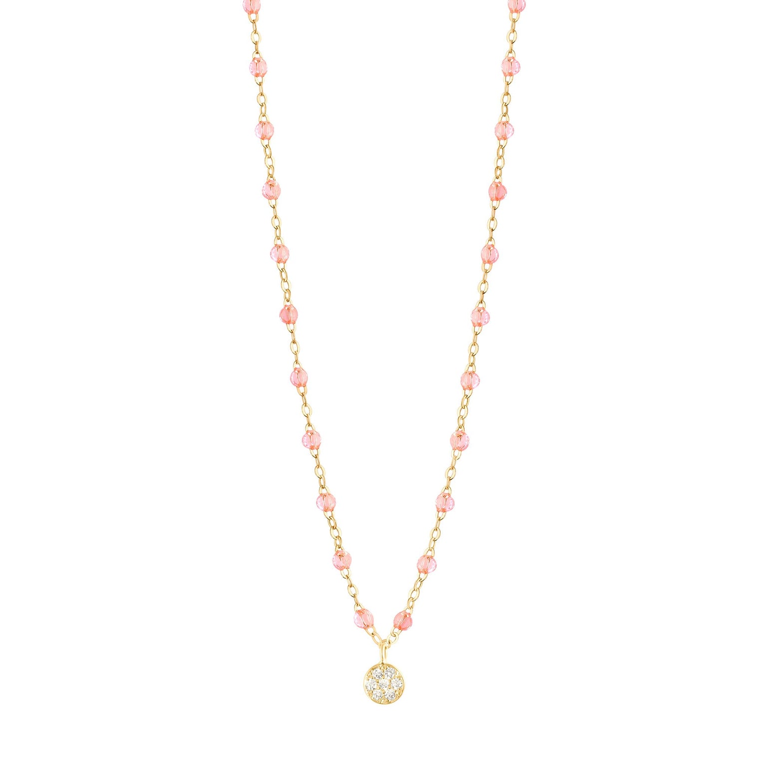 Puce Classic Gigi Rosée diamond necklace, Yellow Gold, 16.5