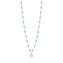 Gigi Clozeau - Puce Classic Gigi Turquoise diamond necklace, Rose Gold, 16.5"