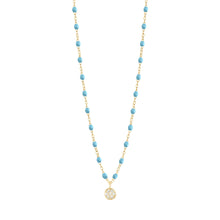 Gigi Clozeau - Puce Classic Gigi Turquoise diamond necklace, Yellow Gold, 16.5"
