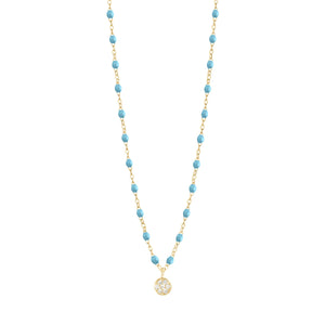 Gigi Clozeau - Puce Classic Gigi Turquoise diamond necklace, Yellow Gold, 16.5"