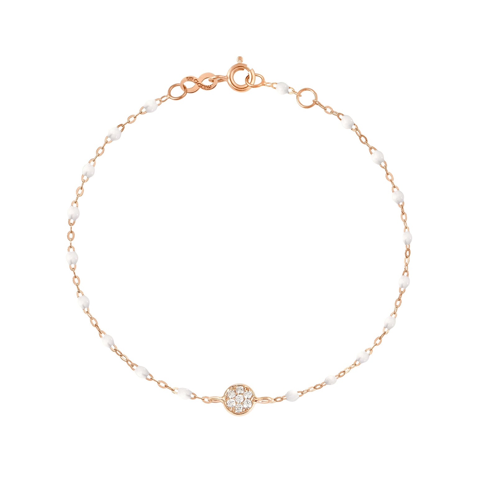 Gigi Clozeau - Puce Classic Gigi White diamond bracelet, Rose Gold, 6.7"