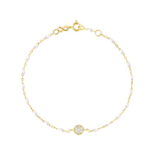 Gigi Clozeau - Puce Classic Gigi White diamond bracelet, Yellow Gold, 6.7"