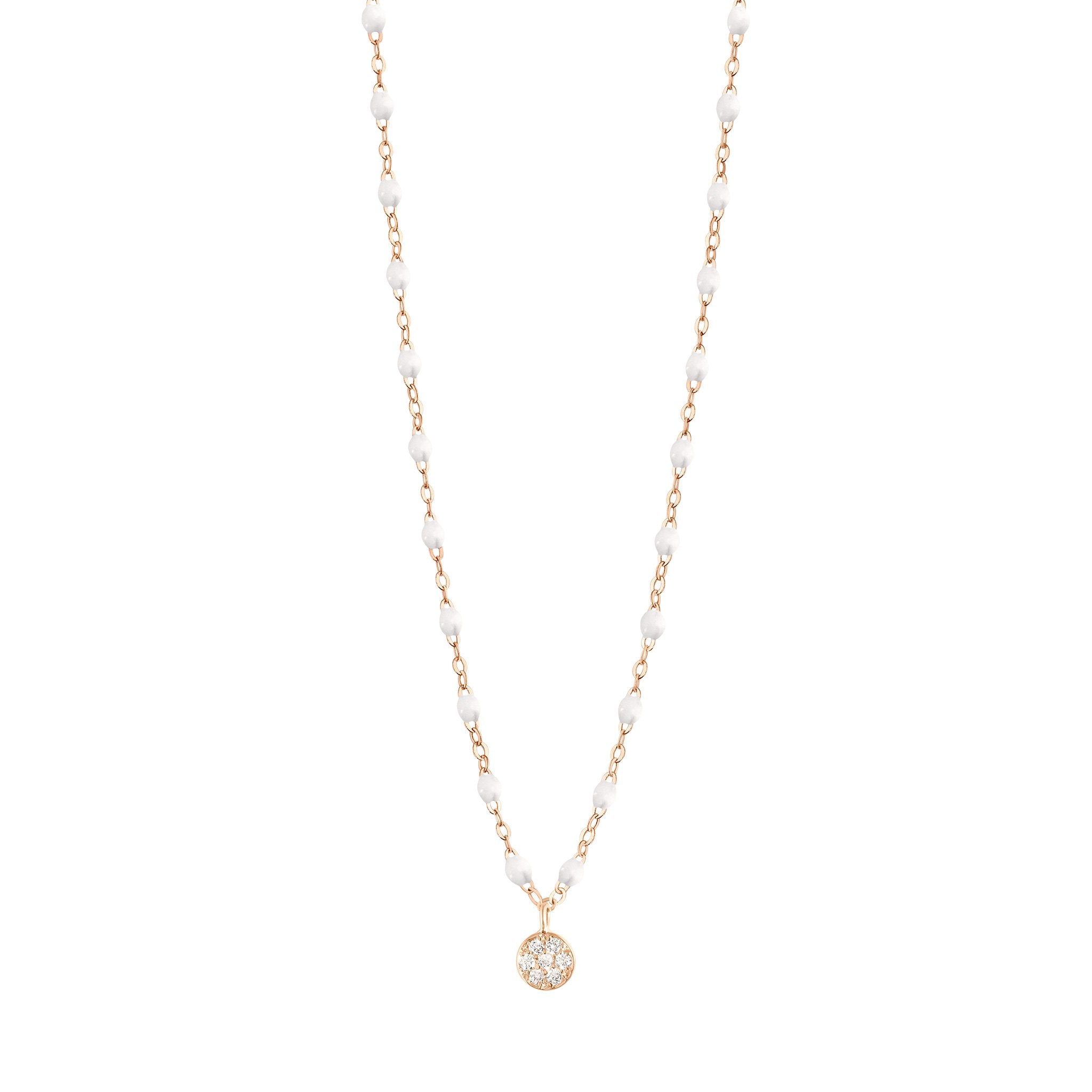 Gigi Clozeau - Puce Classic Gigi White diamond necklace, Rose Gold, 16.5"