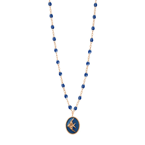 Gigi Clozeau - Sapphire Angelfish Necklace, Rose Gold, 16.5
