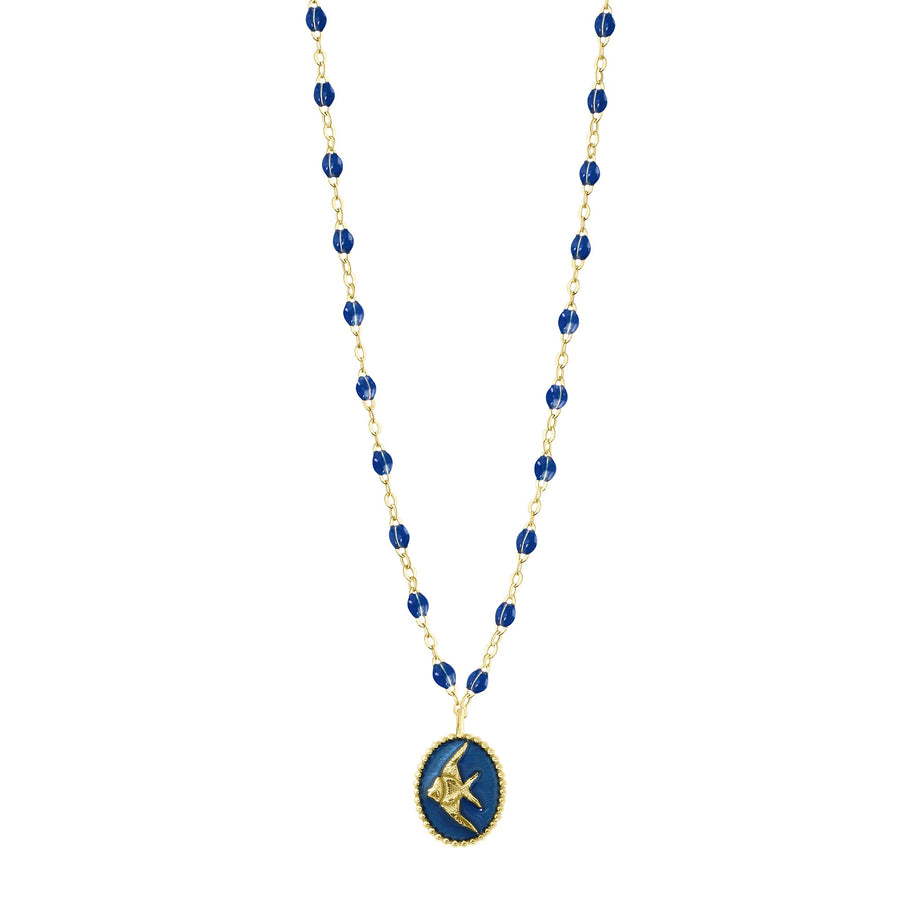 Gigi Clozeau - Sapphire Angelfish Necklace, Yellow Gold, 16.5