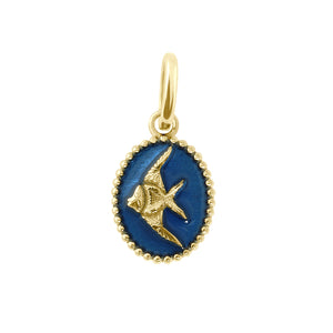 Gigi Clozeau - Sapphire Angelfish Pendant, Yellow Gold
