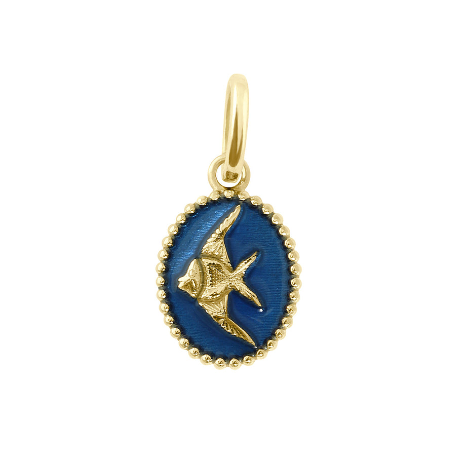 Gigi Clozeau - Sapphire Angelfish Pendant, Yellow Gold