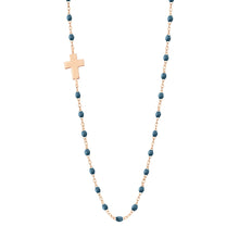 Gigi Clozeau - Side Cross Charm Classic Gigi Jeans necklace, Rose Gold, 16.5"