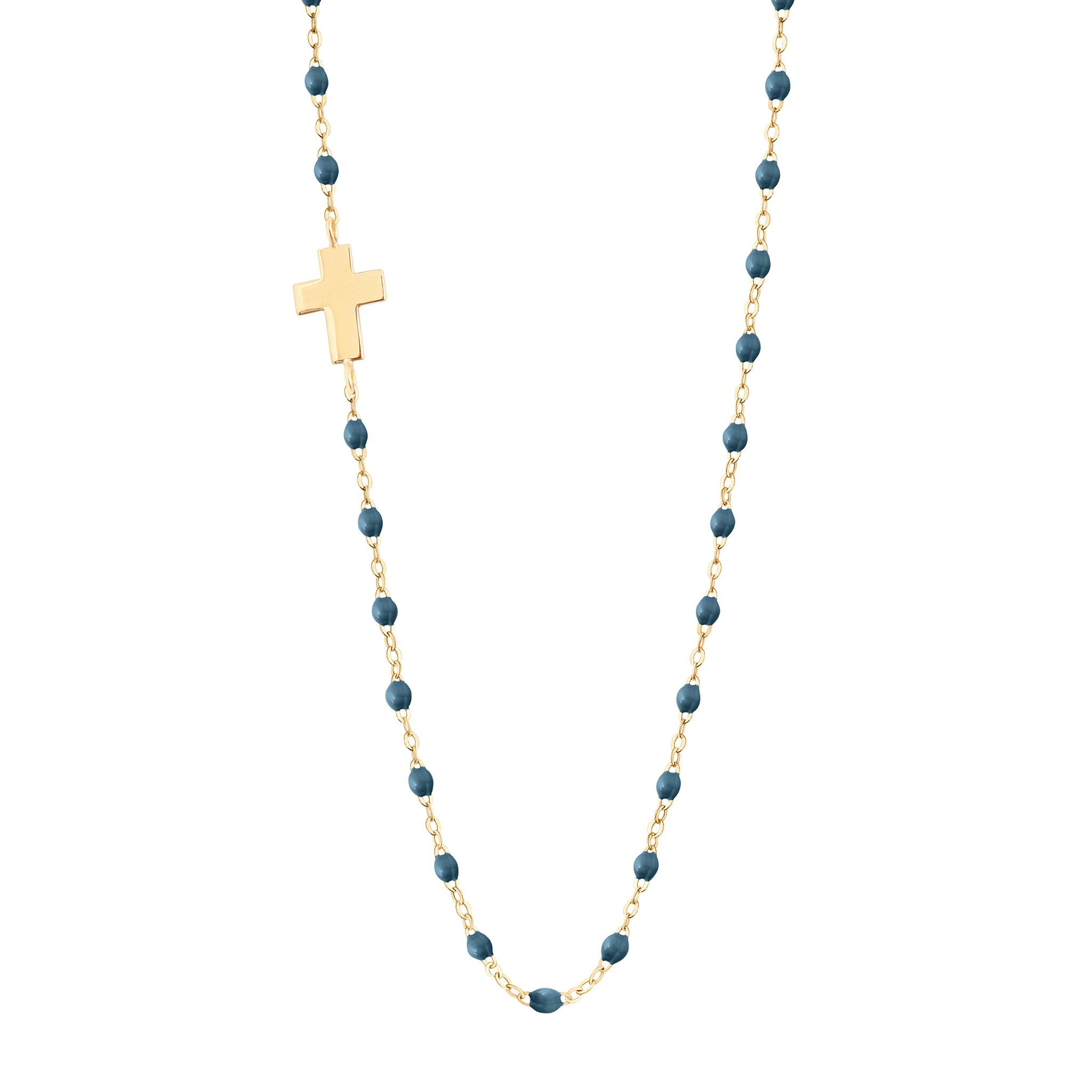 Cross Charm Classic Gigi Baby Pink diamond necklace, Rose Gold, 16.5