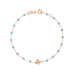 Gigi Clozeau - Star Classic Gigi Aqua diamond bracelet, Rose Gold, 6.7"