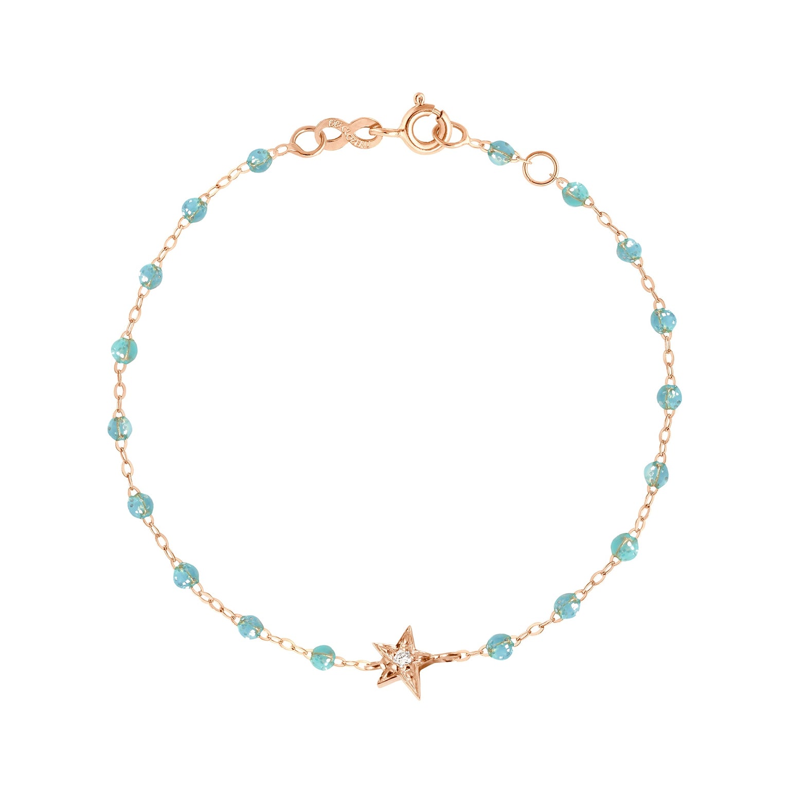 Gigi Clozeau - Star Classic Gigi Aqua diamond bracelet, Rose Gold, 6.7"