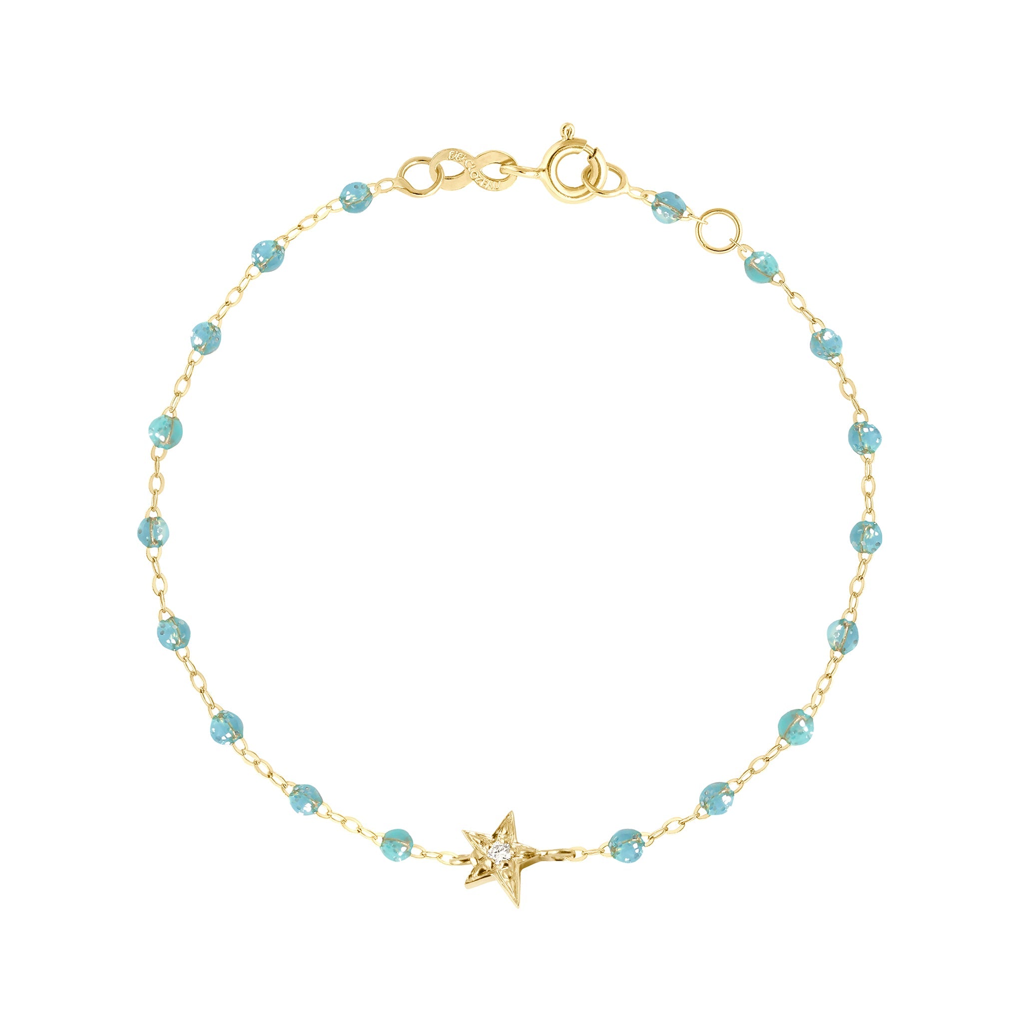 Gigi Clozeau - Star Classic Gigi Aqua diamond bracelet, Yellow Gold, 6.7"