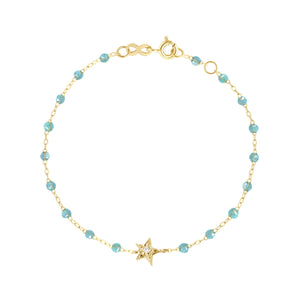 Gigi Clozeau - Star Classic Gigi Aqua diamond bracelet, Yellow Gold, 6.7"