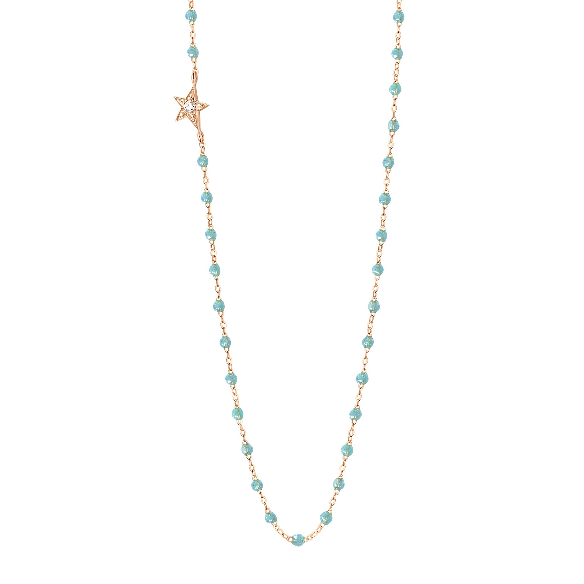 Gigi Clozeau - Star Classic Gigi Aqua diamond necklace, Rose Gold, 16.5"