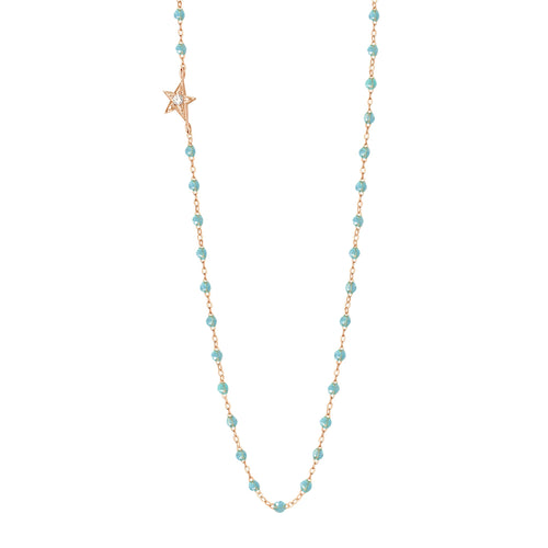 Gigi Clozeau - Star Classic Gigi Aqua diamond necklace, Rose Gold, 16.5
