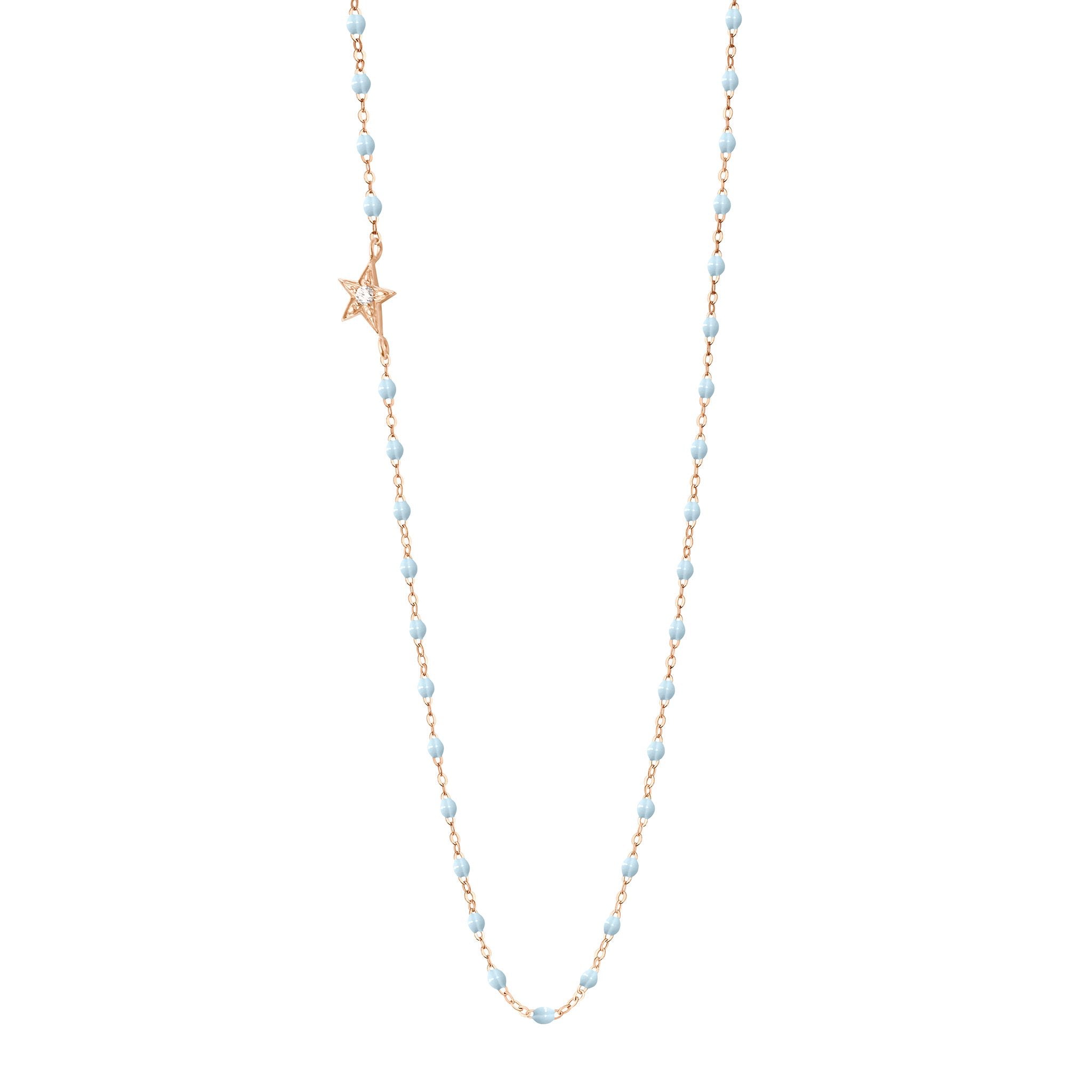 Gigi Clozeau - Star Classic Gigi Baby Blue diamond necklace, Rose Gold, 16.5"