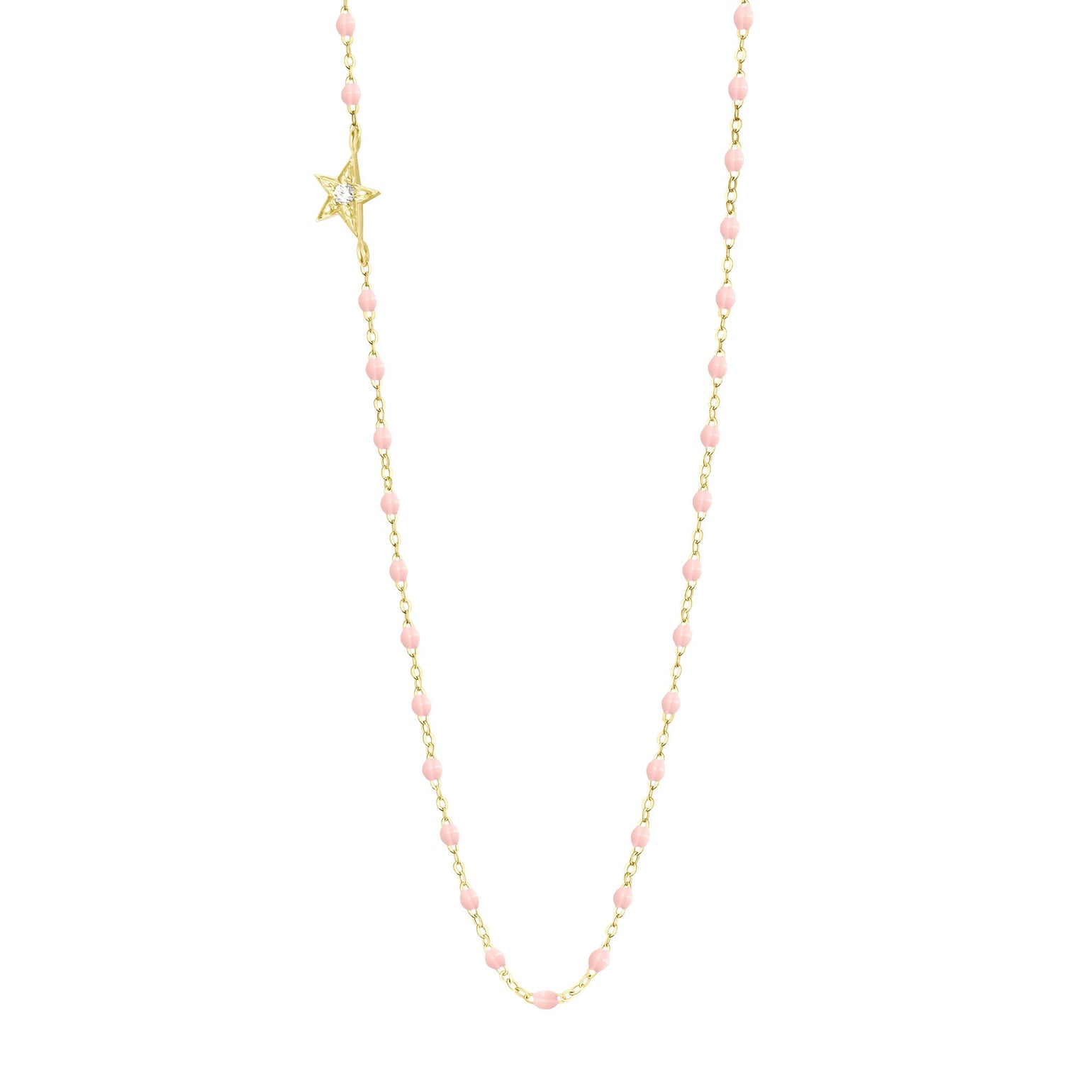 Gigi Clozeau - Star Classic Gigi Baby Pink diamond necklace, Yellow Gold, 16.5"