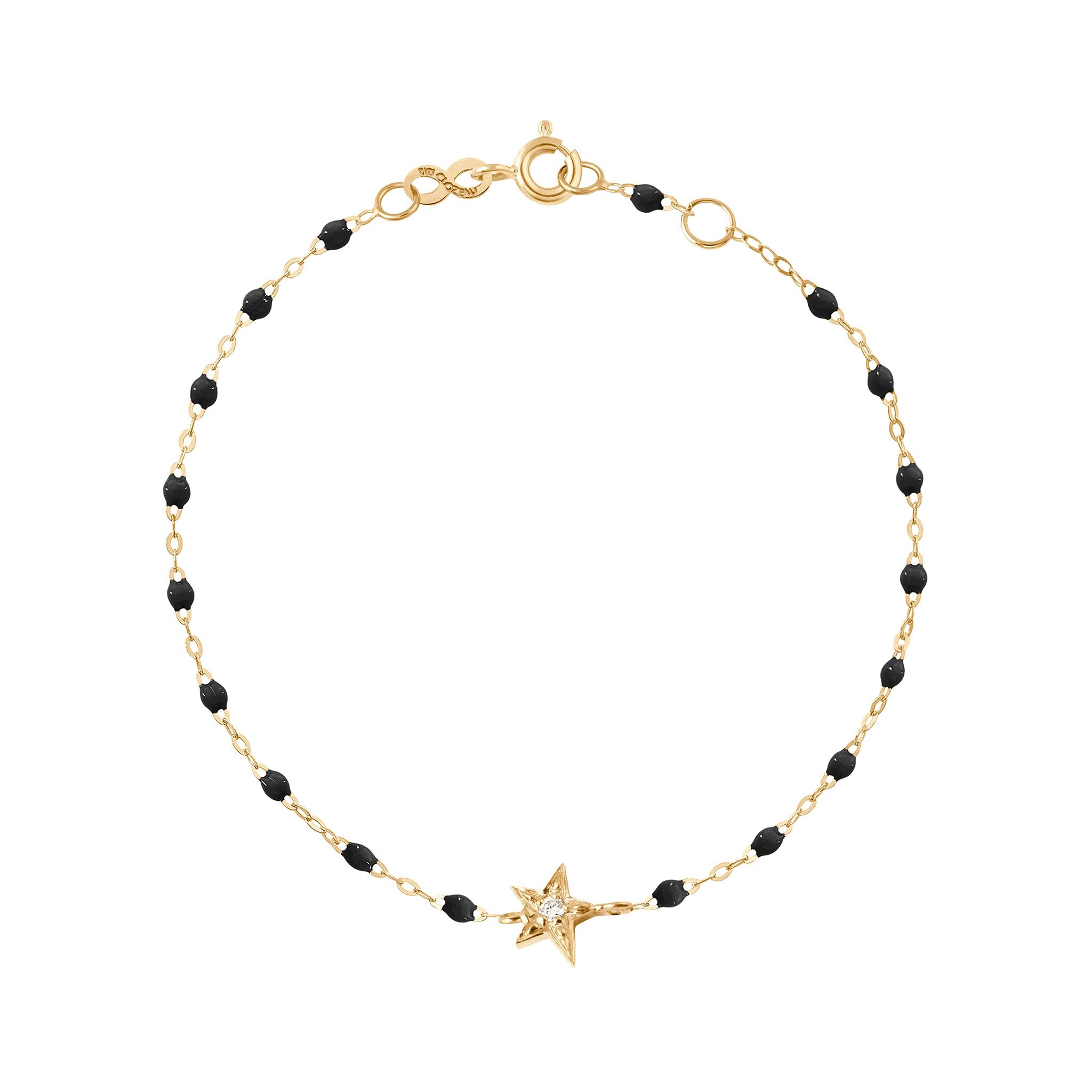 Gigi Clozeau - Star Classic Gigi Black diamond bracelet, Yellow Gold, 6.7"