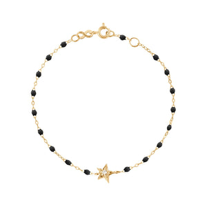 Gigi Clozeau - Star Classic Gigi Black diamond bracelet, Yellow Gold, 6.7"