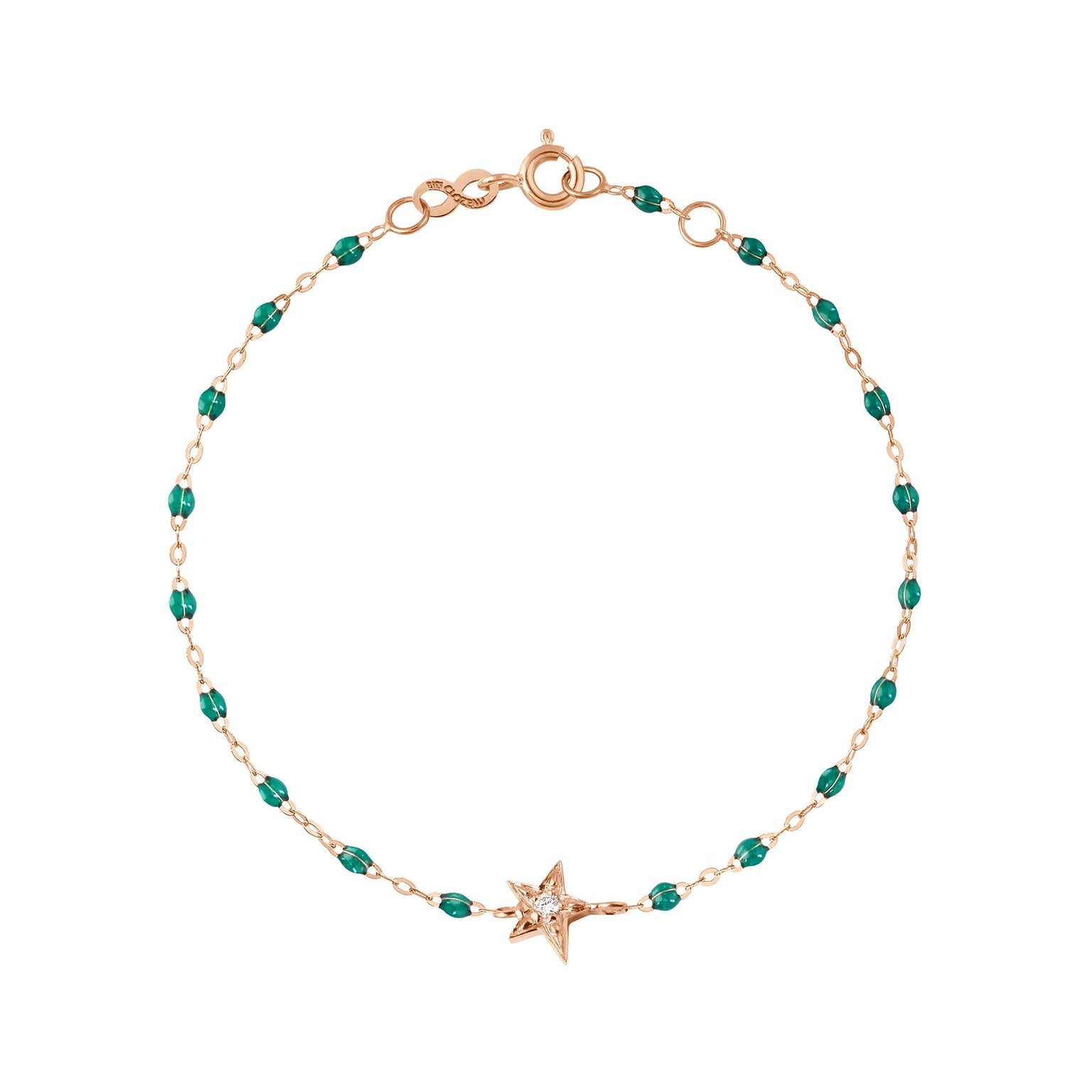 Gigi Clozeau - Star Classic Gigi Emerald diamond bracelet, Rose Gold, 6.7"