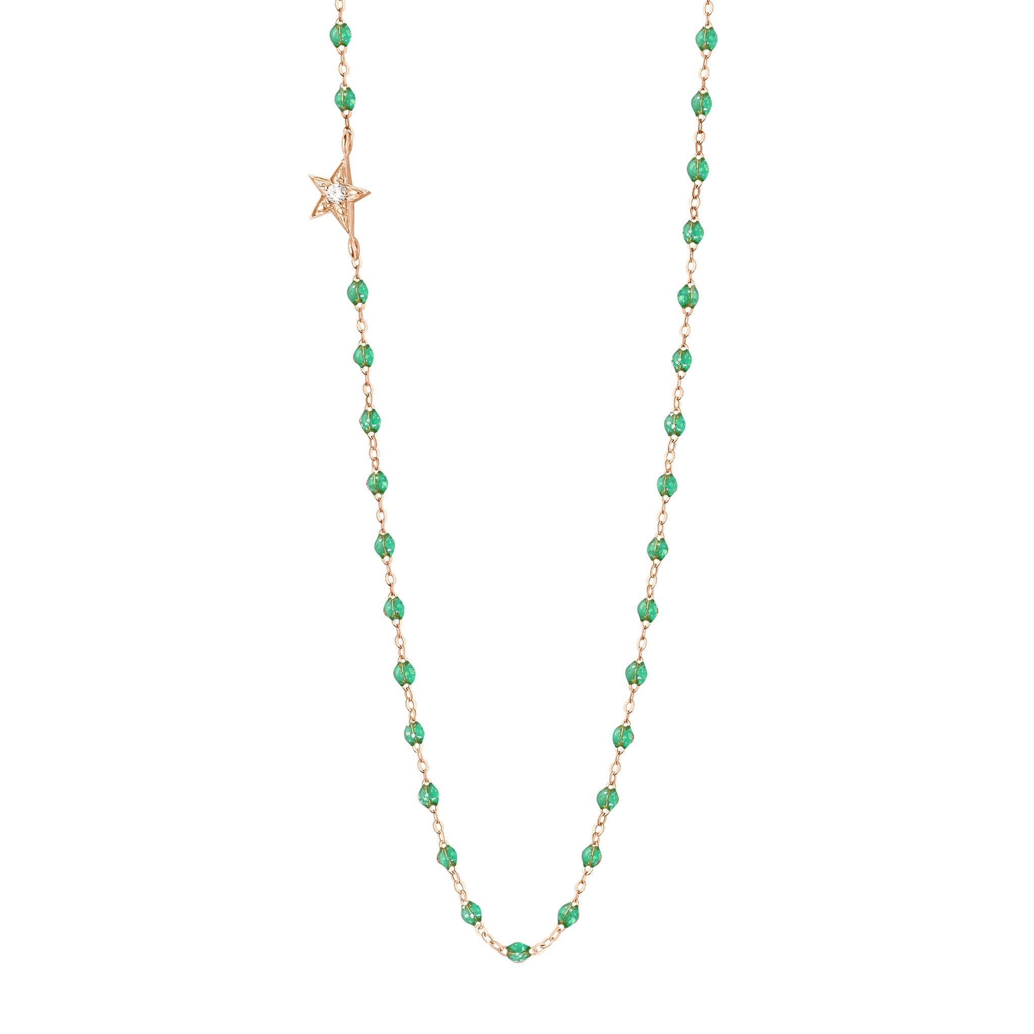 Gigi Clozeau - Star Classic Gigi Mint diamond Necklace, Rose Gold, 16.5"