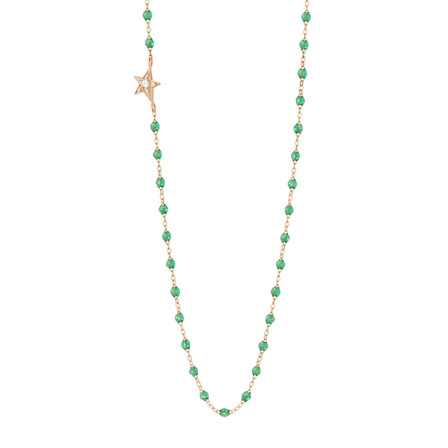 Gigi Clozeau - Star Classic Gigi Mint diamond Necklace, Rose Gold, 16.5"