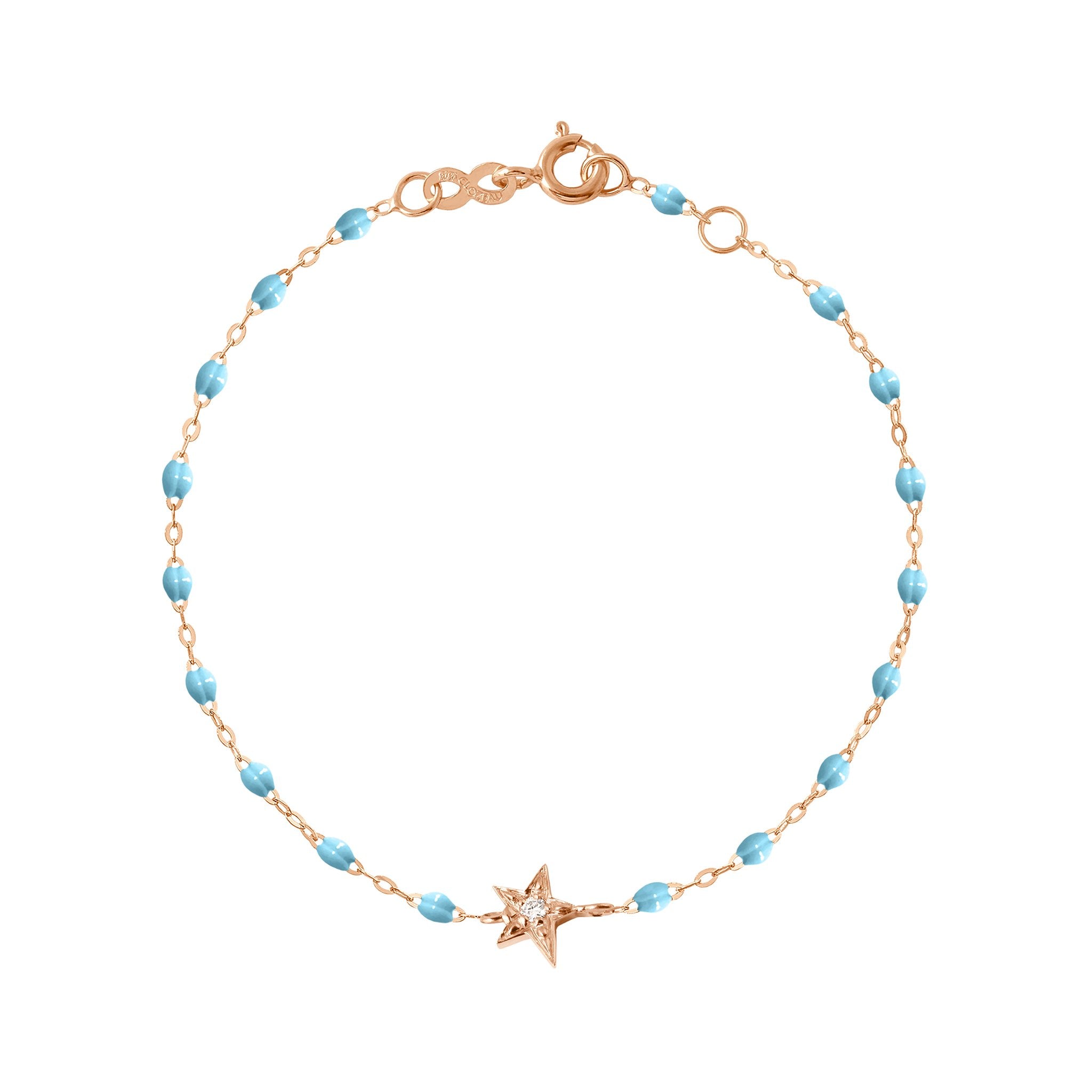 Gigi Clozeau - Star Classic Gigi Turquoise diamond bracelet, Rose Gold, 6.7"